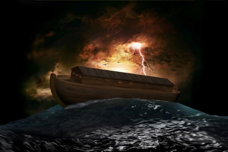 Image: Noah's ark in a storm
